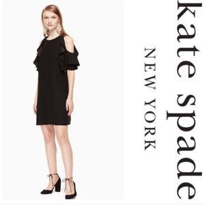 Kate Spade Black Cold Shoulder Crepe Dress ~ Black - image 1